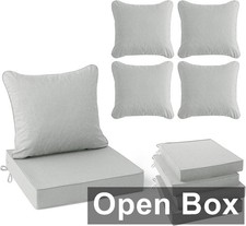 Summsun 4 Set, 24"x24" Outdoor Cushion Set, Light Grey