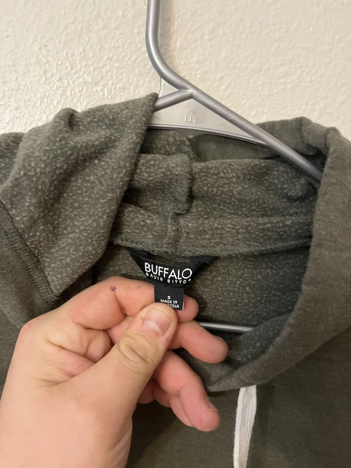 Женская толстовка с капюшоном Buffalo David Bitton маленький зеленый пуловер свитер повседневный - Изображение 2 из 4