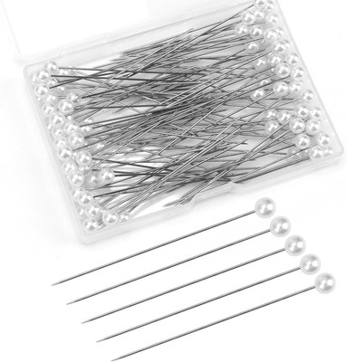 100PCS Stecknadeln Runde Faux Perle Kopf Nadeln Hochzeit Perle