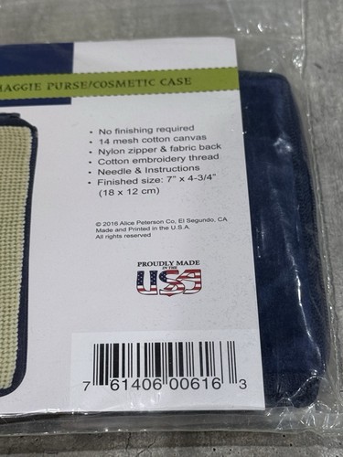 Stitch & Zip MOD MAGGIE Needlepoint Kit Purse Cosmetic Case SZ616 New - Picture 3 of 4