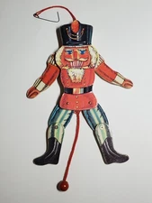 Vintage Wooden Nutcracker Articulated Christmas Ornament