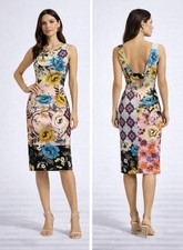 Anthropologie Maeve Dress 8 Open V Back Multicolor Stretch Cotton Washable