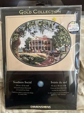SEALED Dimensions Gold Collection SOUTHERN SOCIAL Cross Stitch Kit 35010 OOP
