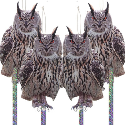 4PC Plastic Owl to Scare Woodpecker for House Fake Owl Keep Squirrel Pigeon Away