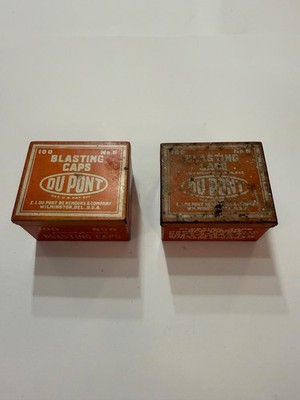 Vintage Dupont No. 6 Blasting Cap Tin - Authentice Mining Advertising -EMPTY