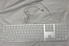 Apple A1243 Aluminum Wired Keyboard A Full Size, Slim, Mac, Genuine OEM Works
