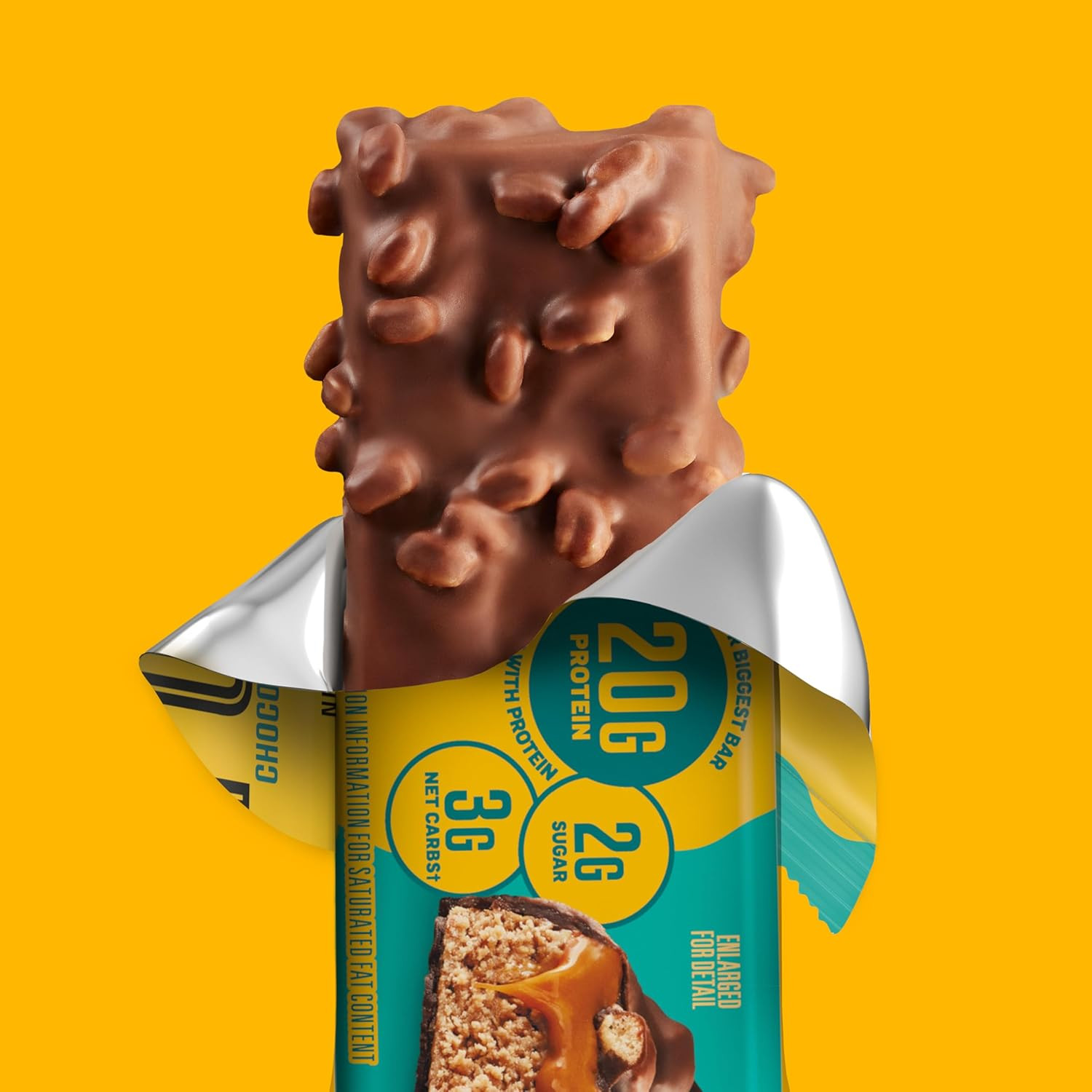 Protein Bars, Chocolate Salted Caramel Flavored, Gluten Free with 20G Protein, P