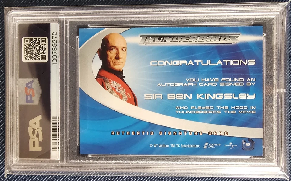 Thunderbirds Are Go! Movie Cards Inc 2004 Auto AC2 Sir Ben Kingsley PSA 8 - Image 2 of 2