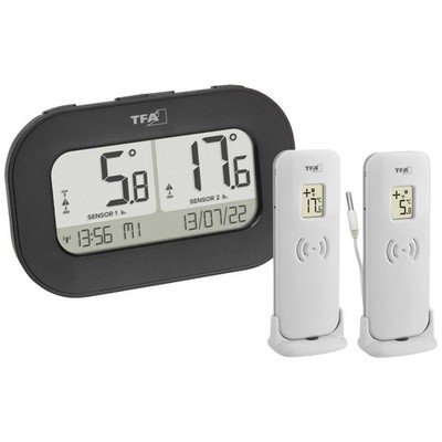 TFA Dostmann DOUBLE-CHECK Funk-Thermometer digital Schwarz 30.3073.01