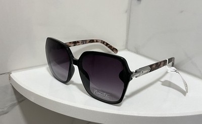 NANETTE LEPORE Geometric Rims Black Tortoise Shell Sunglasses NN346-OXTS