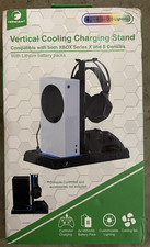 For Xbox Series X S Charging Station Dock Cooling Fan RGB W/ Controller Battery