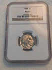 1936 Buffalo Nickel 5c - Graded NGC MS64 Full Horn