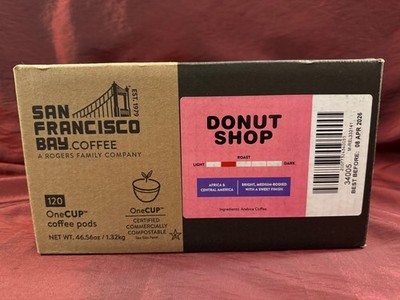 San Francisco Bay Donut Shop, 120 Count Coffee Cup Pods Best By 04/2026
