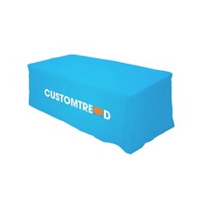 Custom Logo Tablecloth Back Slit Polyester for Tradeshow Wedding Party Event