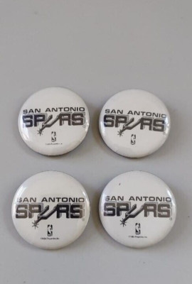 NBA San Antonio Spurs Used Small Four Button Lot White OOP Basketball Vintage