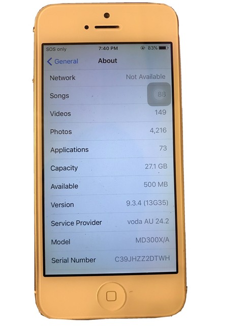 Apple iPhone 5 - 32GB - White & Silver (Unlocked) A1429 ...