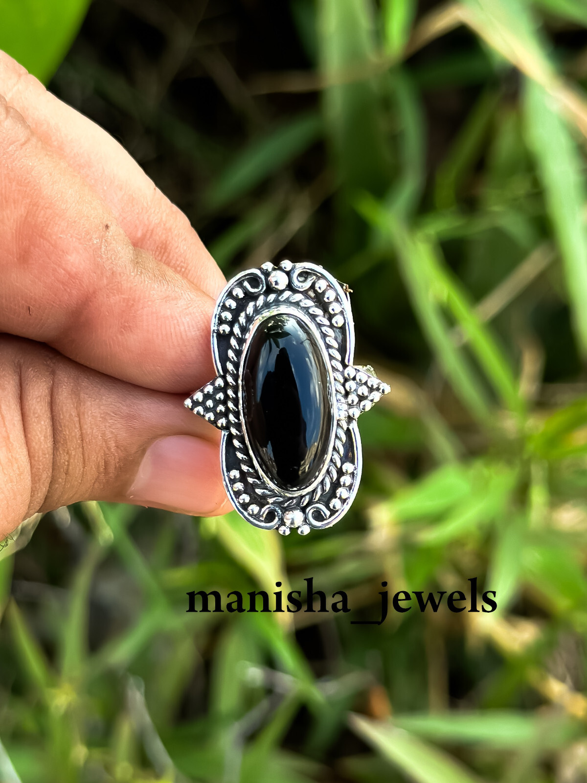 Black Onyx Gemstone 925 Sterling Silver Ring Anniversary Jewelry All Size CA-191