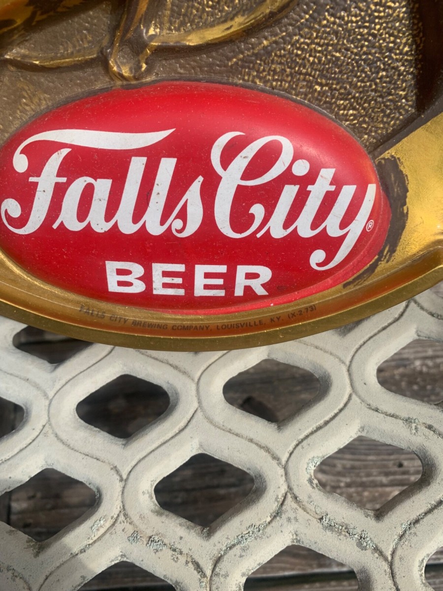 VINTAGE HORSE FALLS CITY BEER PLASTIC SIGN 14