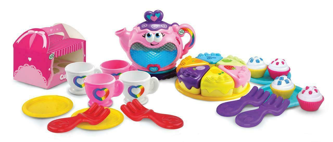 LEAPFROG MUSICAL RAINBOW TEA PARTY DELUXE TEA SET *DISTRESSED PKG