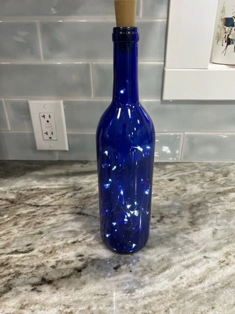 Светящаяся винная бутылка расписанная вручную знак мира пробка имеет выключатель - Изображение 4 из 4