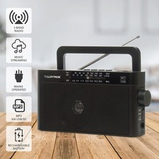 Portable Radio AM/FM/SW with Bluetooth - Mains or Battery Powered Black Speaker