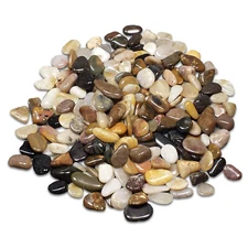 Mixed Agate & Jasper Tumbled Polished Crystal Decorative Pebbles, 4 or 8 oz Set