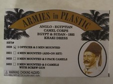 Armies in Plastic - Anglo-Egyptian Camel Corps Officer & 3 Men Khaki 54mm 5630