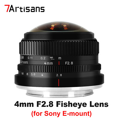 7Artisans 4mm F2.8 APS-C Fisheye Ultra Wide Angle Lens for Sony E-mount Cameras