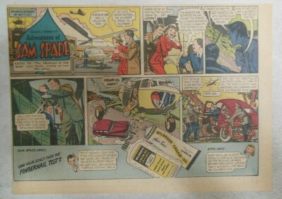 Wildroot Cream Hair Tonic Ad: The Adventures of Sam Spade ! 1940's 7.5 x 10 inch