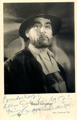 German actor Beppo Schwaiger 1957 autograph signature