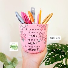 Hand-Painted Customizable Clay Stationary Holders - Unique Desk Organizers