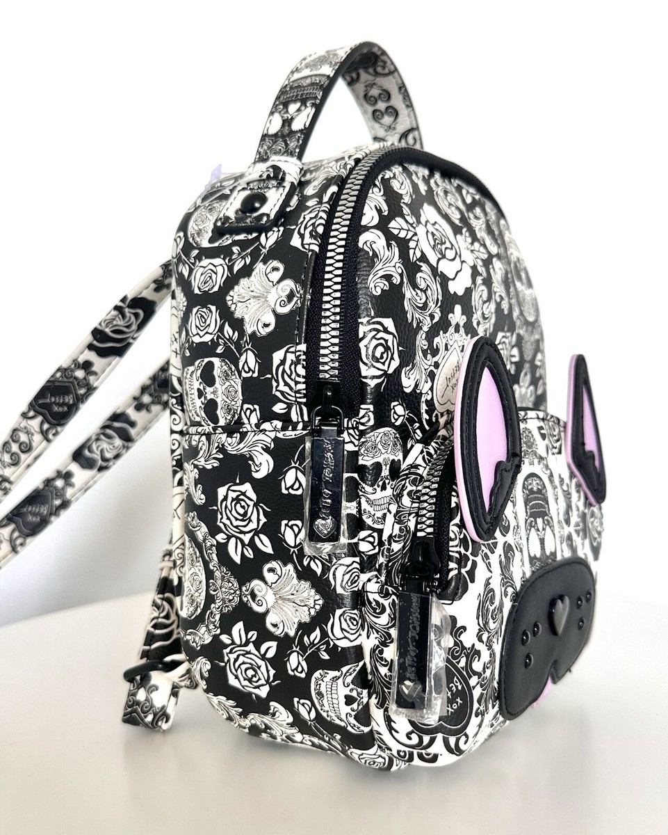 Rare Betsey Johnson Bulldog Mini Backpack with Skull and  display picture 3