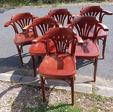 Lot 6 Fauteuils Bauhaus De Bistrot DESIGN 1960-70 Style Baumann, Style THONET