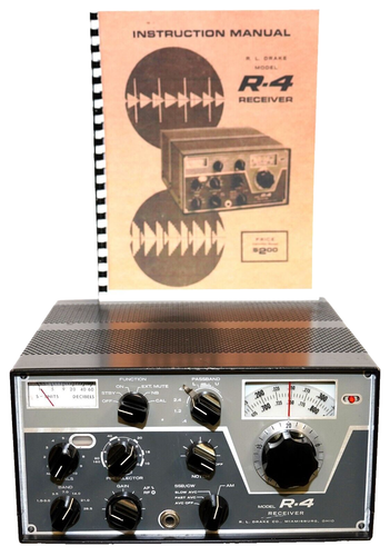 DRAKE R4 R-4 AM CW SSB HF TUBE AMATEUR BANDS RADIO RECEIVER w/ LED ...