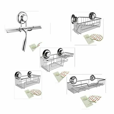 Gecko-Loc Suction Cup Bathroom Shower Storage Accessories NO DRILLING NO RUST