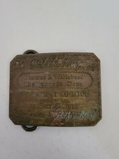 Vintage Coca Cola Brass 1886 Coke Fountain Drink 1970s Belt Buckle FREE SHIPPING