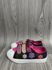 Kids Fabric Flash Flower Canvas Trainers UK Size 11 Brand New 