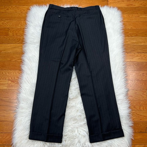 Jones New York Men Wool Suit 46L Pants 36x30.5 Vest Gray Striped Flannel 3PC - Picture 11 of 15