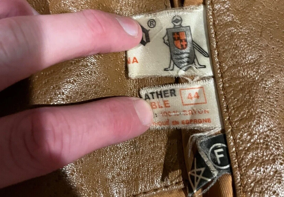 Vintage Siegfried of Barcelona Leather Jacket Brown Mens Size 44 Motorcycle - Image 3 of 4