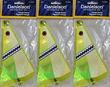 3 - Pack Danielson 8" Triangle Flashers, Chartreuse Crackle, TF8214 NEW!
