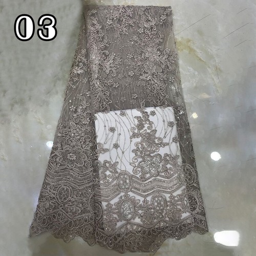 91*130cm Sequin Flower Embroidered Fabric Beaded Lace Fabric Wedding Dress Decor - Picture 9 of 26