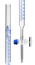 Schellbach Glass Burette 100mL - Class A, Glass Stopcock, Blue Grad - Eisco Labs