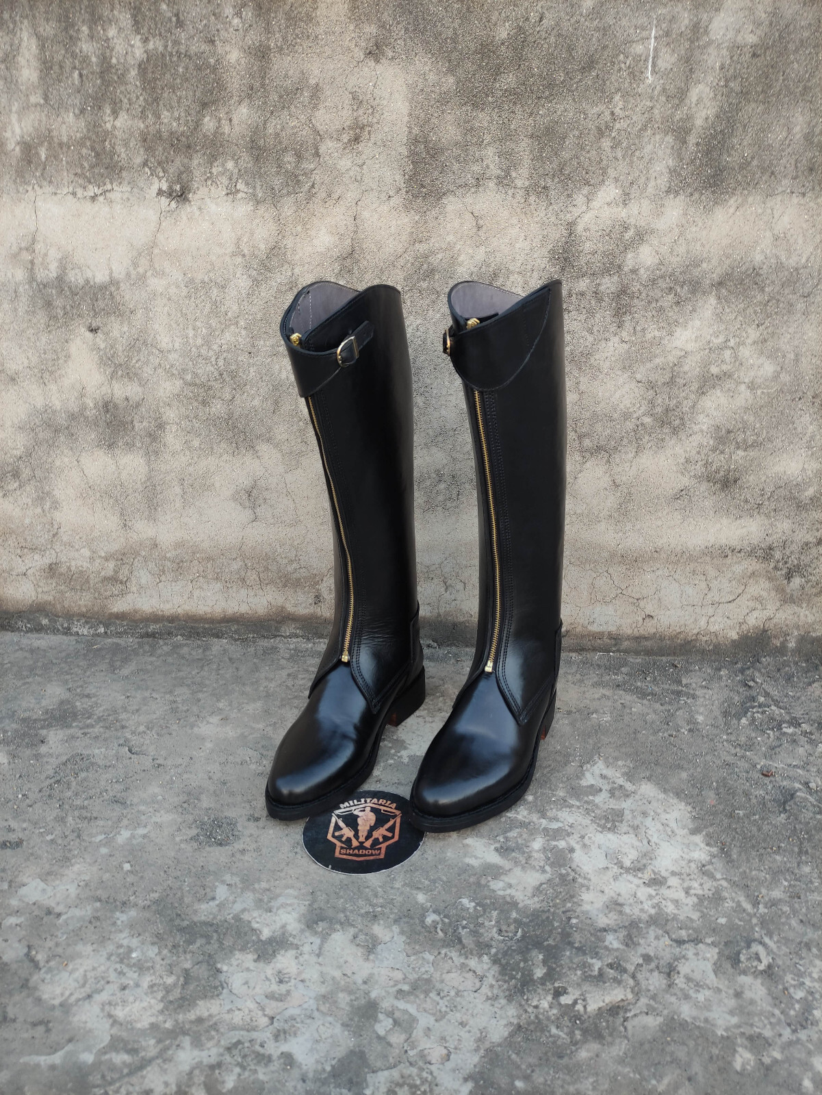 Polo Caballo Bota Alta Cremallera Frontal Con Hebilla Punta Punta. Polo Bota Larga