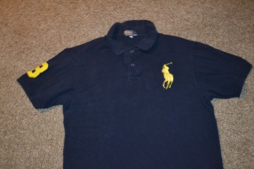 Polo Ralph Lauren Polo Shirt MensBlack BIG PONY #3 Rugby Short Sleeve sz. L - Picture 6 of 11