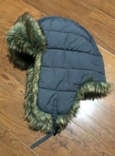 Dark Gray Puff Hat Ear Cover Snow Head Cover Winter Hats Headwear One Size