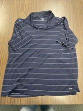 Champion Polo Shirt Mens X Large Blue Striped Short Sleeve Duo Dry Golf Outdoor