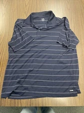 Champion Polo Shirt Mens X Large Blue Striped Short Sleeve Duo Dry Golf Outdoor