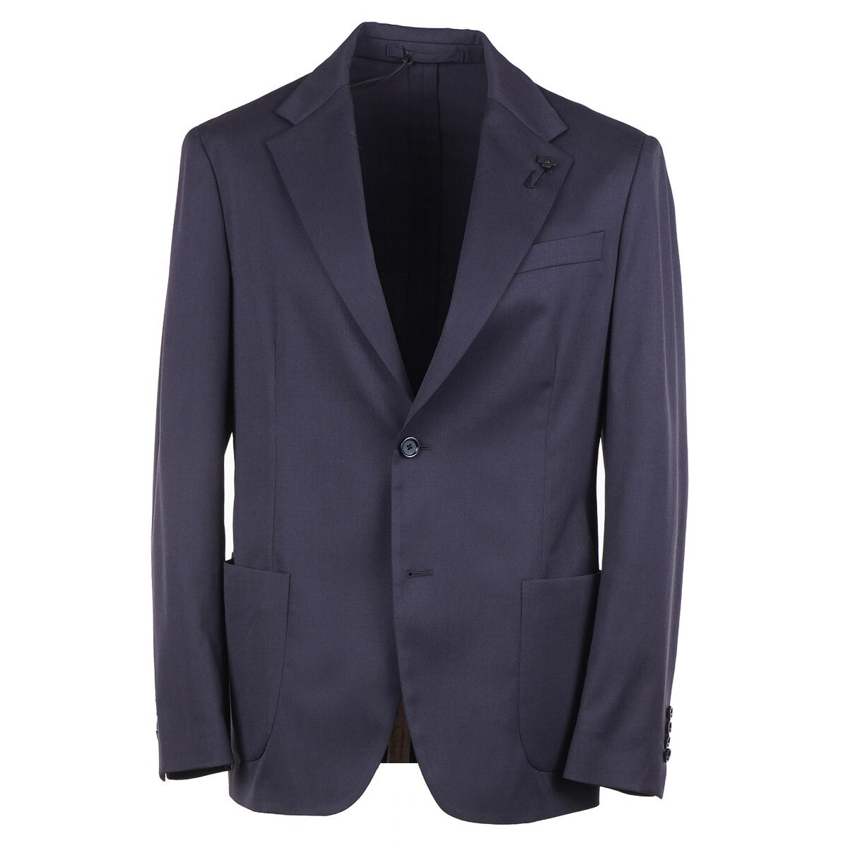 Lardini Slim-Fit Solid Navy Blue Stretch Wool Suit 42R (Eu 52) NWT