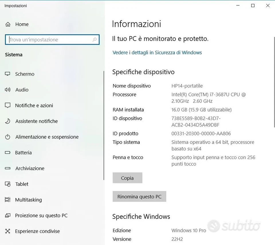 HP EliteBook Folio 9470m · i7-3687U · 16GB · 500GB, foto 4 di 5