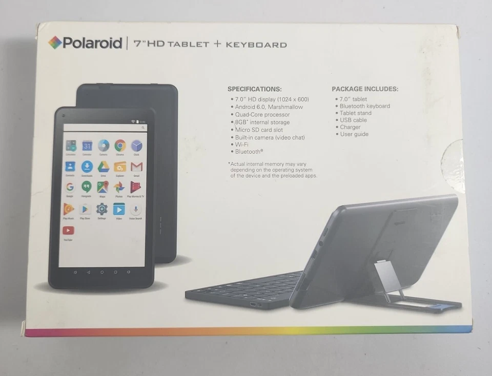 Polaroid 7'' HD Tablet + Keyboard. New Sealed. - Image 2 of 4